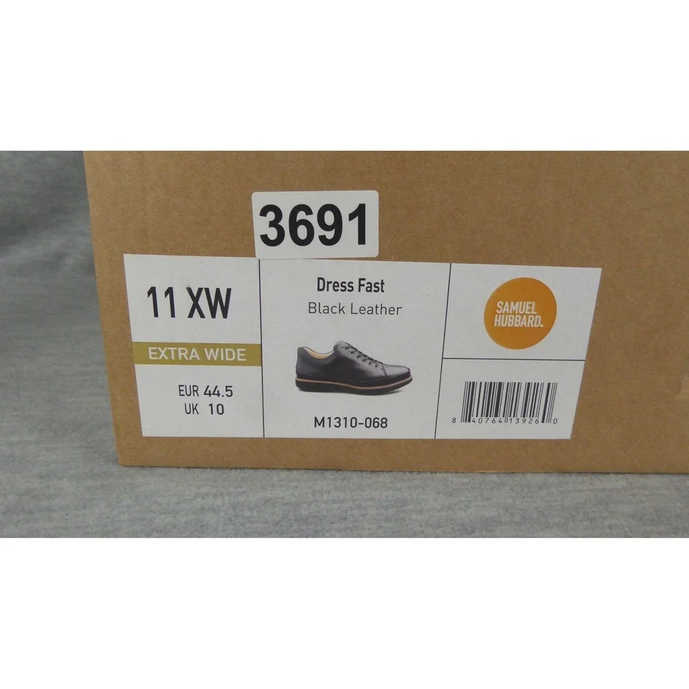 Samuel Hubbard Dress Fast Shoes Mens 11 XW Black Leather Oxfords Comfort Casual